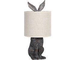 Clayre & Eef Tafellamp Konijn Ø 20x45 cm Bruin Beige Polyresin