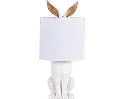 Clayre & Eef Tafellamp Konijn Ø 20x45 cm Wit Polyresin