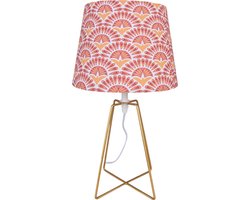 Clayre & Eef Tafellamp Ø 20x35 cm Oranje Goudkleurig Metaal