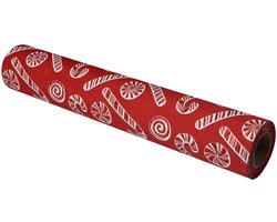 Clayre & Eef Tafelloper 28x275 cm Rood Synthetisch Kerst