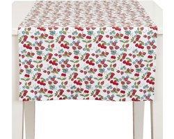 Clayre & Eef - Tafelloper - Aardbeien & Kersen - 50 x 140 cm