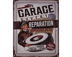 Clayre & Eef Tekstbord 20x25 cm Beige Bruin IJzer