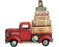 Clayre & Eef Tekstbord 48x50 cm Rood Ijzer Auto Wandbord