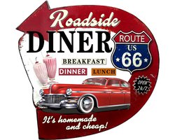 Clayre & Eef Tekstbord 56x54 cm Rood IJzer Auto