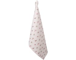 Clayre & Eef Theedoek 47x70 cm Roze Katoen Bloemen Keukenhanddoek