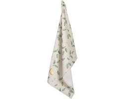 Clayre & Eef Theedoek 50x70 cm Beige Geel Katoen Citroen
