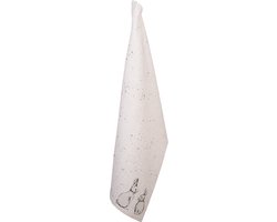 Clayre & Eef Theedoek 50x70 cm Beige Grijs Katoen Konijn