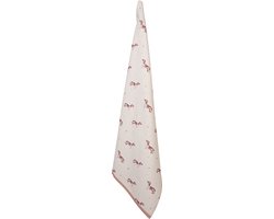 Clayre & Eef Theedoek 50x70 cm Beige Katoen Rechthoek Teckel Keukenhanddoek