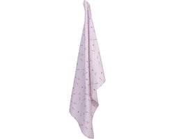 Clayre & Eef Theedoek 50x70 cm Paars Wit Katoen Lavendel Keukenhanddoek