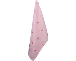 Clayre & Eef Theedoek 50x70 cm Roze Paars Katoen Rozen