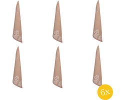 Clayre & Eef Theedoek 50x70 set van 6 stuks 50x70 cm Bruin Katoen Gingerbread house Keukenhanddoek