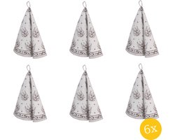 Clayre & Eef Theedoek Ø set van 6 stuks Ø 80 cm Beige Katoen Rond Hert Keukenhanddoek