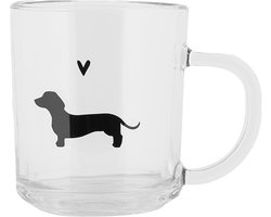 Clayre & Eef Theeglas 200 ml Transparant Glas Teckels