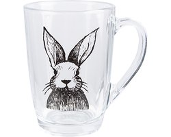 Clayre & Eef Theeglas 300 ml Transparant Glas Konijn Theemok