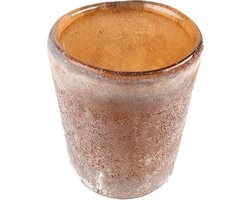 Clayre & Eef Theelichthouder Ø 7x10 cm Bruin Glas