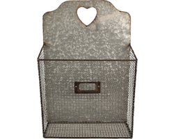 Clayre & Eef Tijdschriftenhouder 25x10x38 cm Grijs Metaal