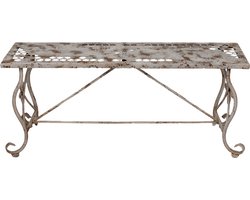 Clayre & Eef Tuinbank 105x35x44 cm Wit Bruin Metaal