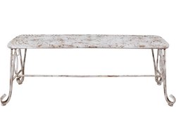 Clayre & Eef Tuinbank 117x37x42 cm Wit Bruin Metaal