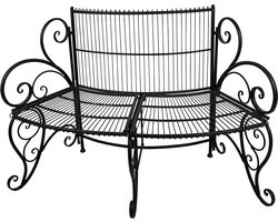 Clayre & Eef Tuinbank 134x54x92 cm Zwart Metaal