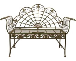 Clayre & Eef Tuinbank 145x45x100 cm Groen IJzer