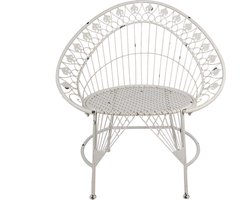 Clayre & Eef Tuinstoel 82x50x90 cm Wit Metaal