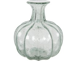 Clayre & Eef Vaas Ø 18x21 cm Groen Glas Rond Glazen Vaas Bloempot Binnen