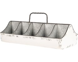 Clayre & Eef Vakkenbak 10 Vakken 50x26x23 cm Wit IJzer