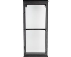 Clayre & Eef Vitrinekast 31x21x70 cm Zwart Ijzer Glas Wandkast