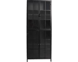 Clayre & Eef Vitrinekast 60x43x171 cm Zwart Metaal