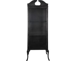 Clayre & Eef Vitrinekast 68x43x181 cm Zwart Metaal