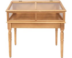 Clayre & Eef Vitrinekast 80x46x85 cm Goudkleurig Hout Glas Kastje