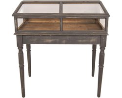 Clayre & Eef Vitrinekast 80x46x85 cm Grijs Hout