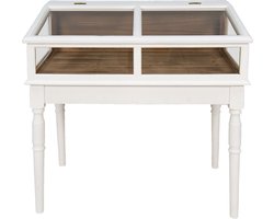 Clayre & Eef Vitrinekast 80x46x85 cm Wit Hout Glas Kastje