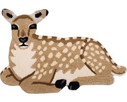 Clayre & Eef Vloerkleed Hert 60x90 cm Bruin Beige Wol Tapijt