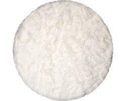 Clayre & Eef Vloerkleed Ø 100 cm Wit Polyester