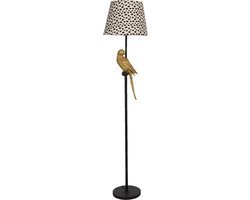 Clayre & Eef Vloerlamp Ø 37x165 cm Zwart Beige Kunststof Rechthoek Staande Lamp