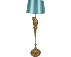 Clayre & Eef Vloerlamp Papegaai Ø 40x120 cm Goudkleurig Kunststof Staande Lamp