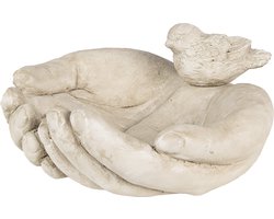 Clayre & Eef Vogelvoederbak Handen 23x21x9 cm Beige Steen