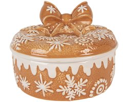 Clayre & Eef Voorraadpot Deksel Ø 20x13 cm Bruin Keramiek