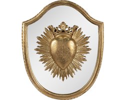 Clayre & Eef Wanddecoratie 25x3x30 cm Goudkleurig Polyresin Hart