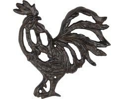 Clayre & Eef Wanddecoratie Haan 28x3x27 cm Bruin Ijzer Muurdecoratie