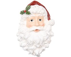 Clayre & Eef Wanddecoratie Kerstman 32x9x45 cm Wit Rood Kunststof