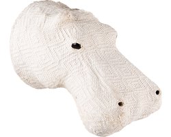 Clayre & Eef Wanddecoratie Nijlpaard 21 cm Beige Papier