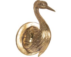 Clayre & Eef Wanddecoratie Vogel Goudkleurig Polyresin