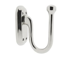 Clayre & Eef Wandhaak 5x12x18 cm Zilverkleurig Aluminium Kapstok Wandkapstok Jashaak