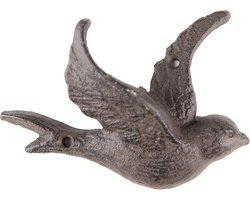 Clayre & Eef Wandhaak Vogel 14x4x10 cm Bruin Ijzer Kapstok