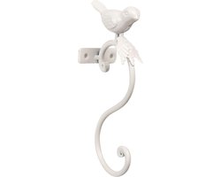 Clayre & Eef Wandhaak Vogel 4x7x19 cm Wit Ijzer Kapstok