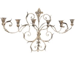 Clayre & Eef Wandkandelaar 82x15x48 cm Beige IJzer