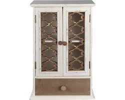 Clayre & Eef Wandkast 32x13x51 cm Wit Bruin Hout