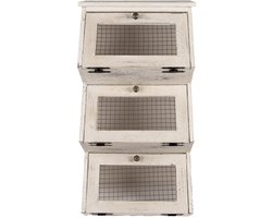 Clayre & Eef Wandkast 33x25x61 cm Wit Hout